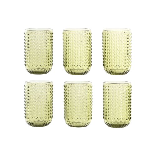 Glasset Home ESPRIT Grn Glas Med relief 420 ml (6 antal)