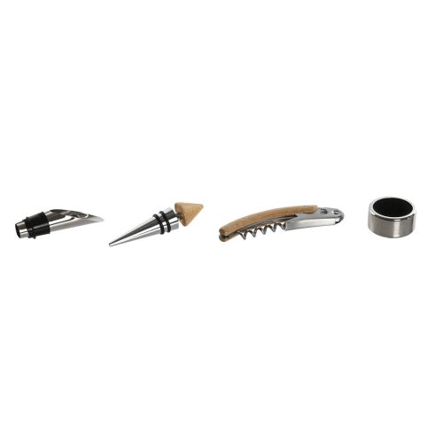 Set med Vintillbehr Home ESPRIT Naturell Bambu Rostfritt stl