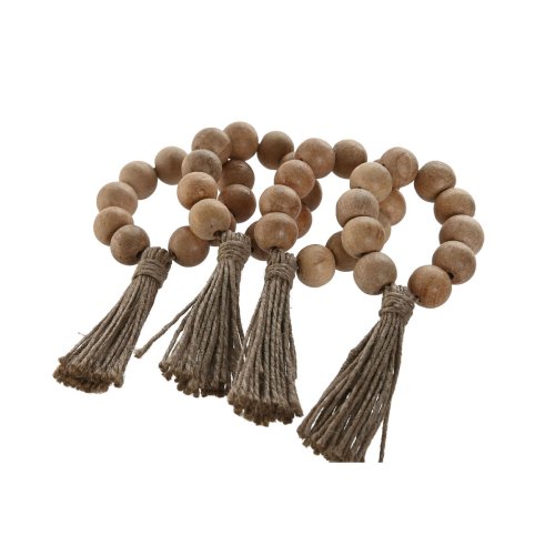 Dukring Home ESPRIT Naturell Jute Akaciatr Makram 7,5 x 2 x 7,
