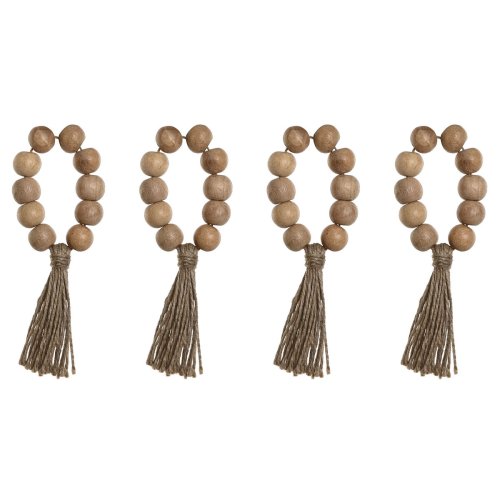 Dukring Home ESPRIT Naturell Jute Akaciatr Makram 7,5 x 2 x 7,