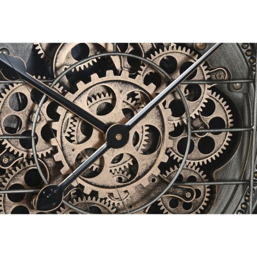 Vggklocka Home ESPRIT Gyllene Silvrig Glas Jrn Vintage 66,5 x