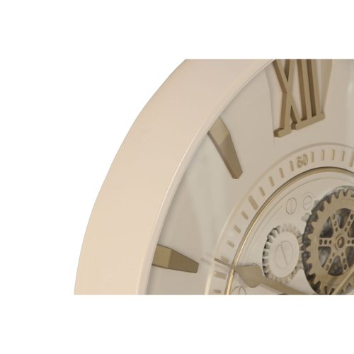 Vggklocka Home ESPRIT Beige Gyllene Glas Jrn 60 x 8 x 60 cm