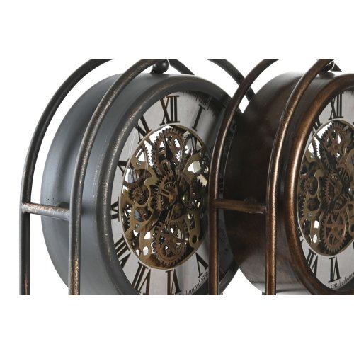 bordsklocka Home ESPRIT Svart Gyllene Vintage (2 antal)