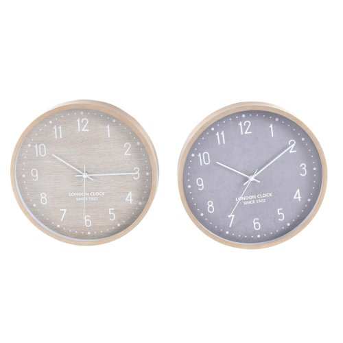 Vggklocka Home ESPRIT Beige Gr PVC 30 x 4 x 30 cm (2 antal)