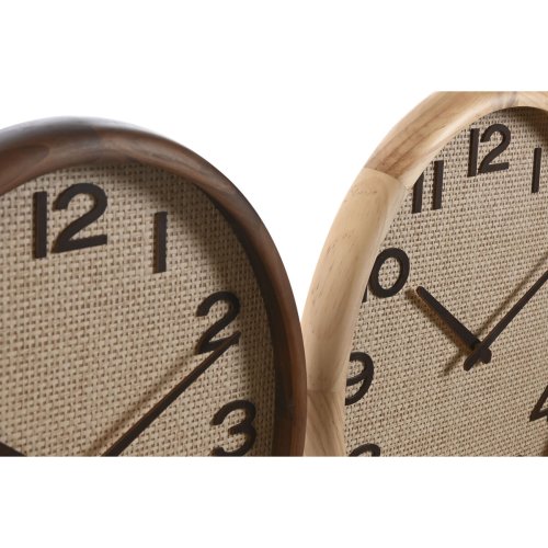 Vggklocka Home ESPRIT Brun Naturell Tr Rattan 40 x 5 x 40 cm (