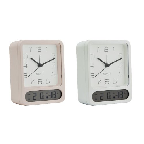 bordsklocka Home ESPRIT Vit (2 antal)