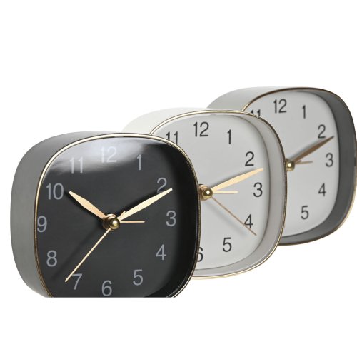 bordsklocka Home ESPRIT Vit Svart Gr Gyllene Modern (3 antal)