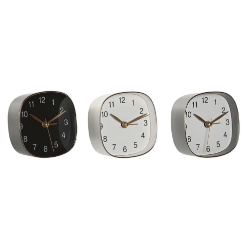 bordsklocka Home ESPRIT Vit Svart Gr Gyllene Modern (3 antal)