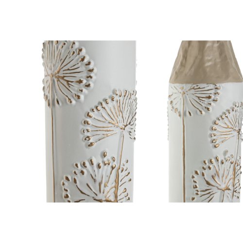 Set med 2 Vasar Home ESPRIT Beige Ljusbrun Metall 13,5 x 13,5 x