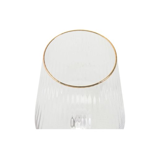 Platt champagne- och cavaglas Home ESPRIT Transparent Gyllene Gl