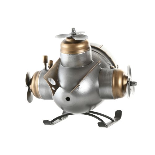 bordsklocka Home ESPRIT Gyllene Silvrig Flygplan Vintage