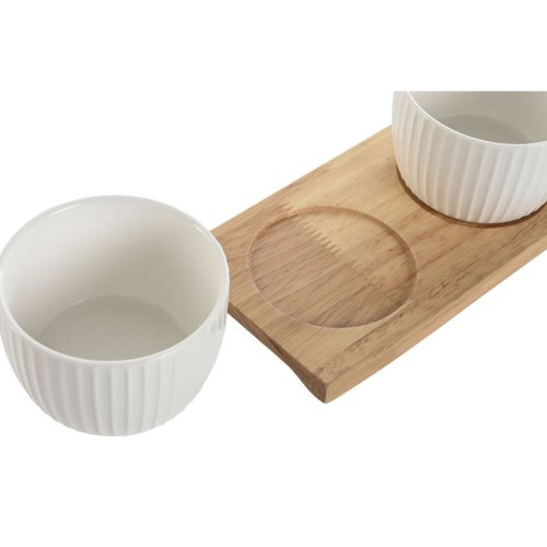 Tilltuggsset Home ESPRIT Vit Naturell Urban 28 x 9,6 x 6,2 cm 3
