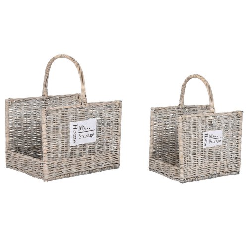Vedstll Home ESPRIT Naturell vide 47 x 35 x 54 cm