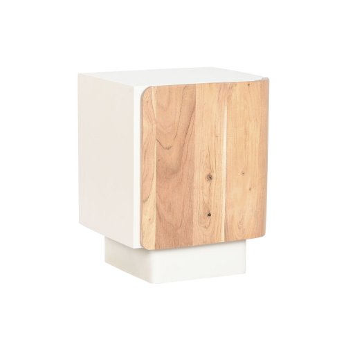 Nattduksbord Home ESPRIT Vit Naturell 40 x 35 x 50 cm