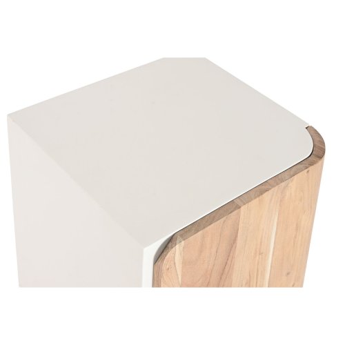Nattduksbord Home ESPRIT Vit Naturell 40 x 35 x 50 cm