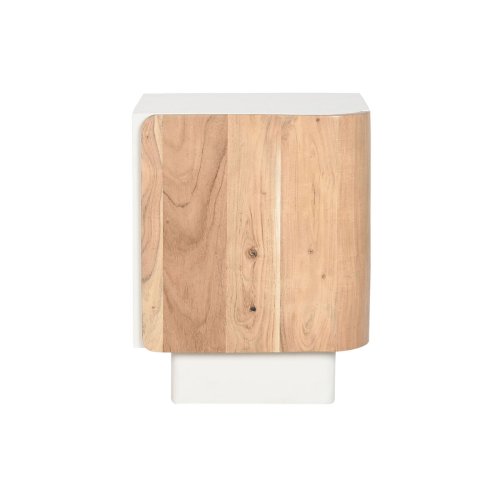 Nattduksbord Home ESPRIT Vit Naturell 40 x 35 x 50 cm