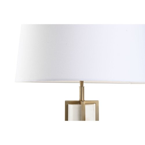 Bordslampa Home ESPRIT Vit Beige Gyllene 50 W 220 V