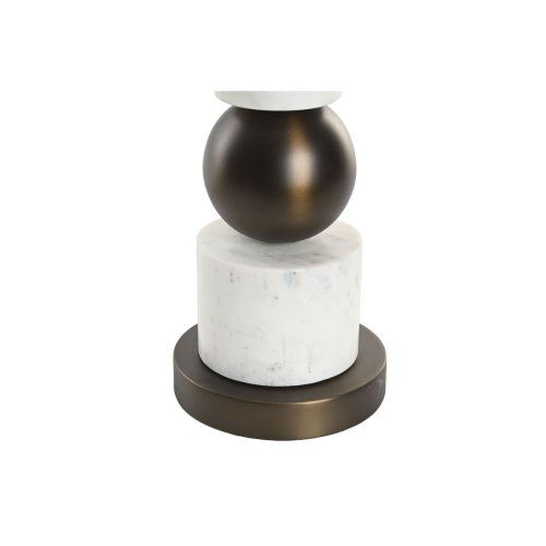 Bordslampa Home ESPRIT Vit Brons 50 W 220 V