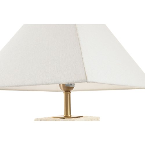 Bordslampa Home ESPRIT Vit Beige Gyllene 50 W 220 V