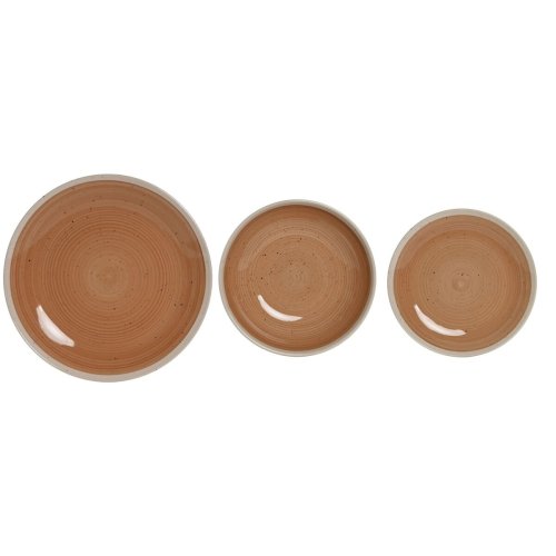 Matservis Home ESPRIT Vit Orange Stengods 18 Delar