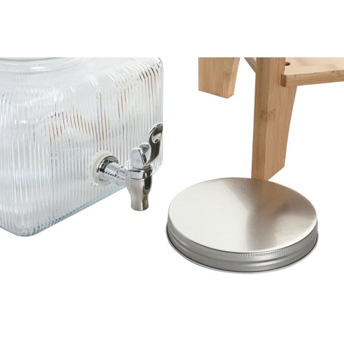 Vattendispenser Home ESPRIT Transparent Naturell Bambu Glas 3,5
