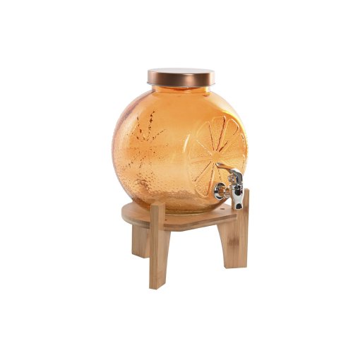 Vattendispenser Home ESPRIT Orange Bambu Glas 5 L 24 x 17,5 x 24