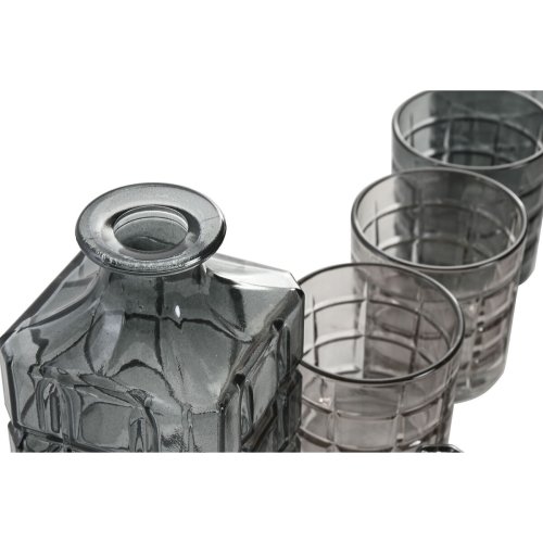 Set med glas och flaska Home ESPRIT Gr Glas Urban 900 ml