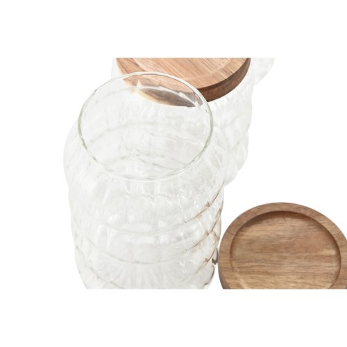 Uppsttning med 3 Burkar Home ESPRIT Transparent Naturell 550 ml