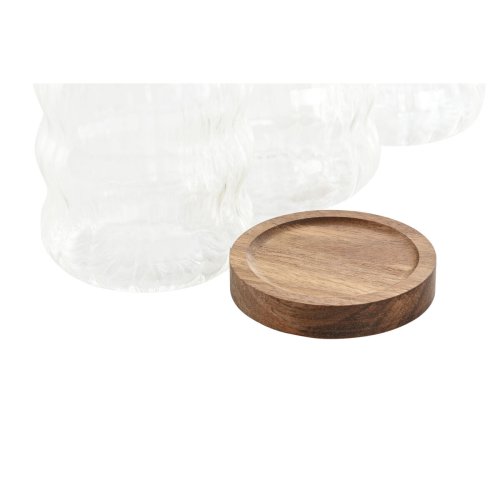 Uppsttning med 3 Burkar Home ESPRIT Transparent Naturell 550 ml