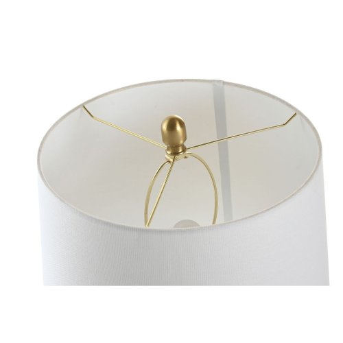 Bordslampa Home ESPRIT Vit Gyllene 50 W 220 V