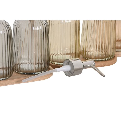 Badkit Home ESPRIT Gr Orange Ambra Bambu Glas 3 Delar