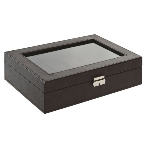 Smyckeskrin Home ESPRIT Mrkbrun Polyuretan Glas Stl Tr MDF 30