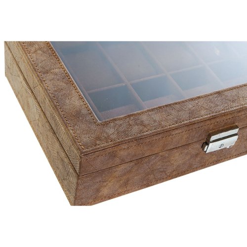 Smyckeskrin Home ESPRIT Brun Polyuretan Glas Tr MDF 30 x 20 x 8