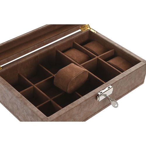 Smyckeskrin Home ESPRIT Brun Polyuretan Glas Tr MDF 25 X 16,5 X