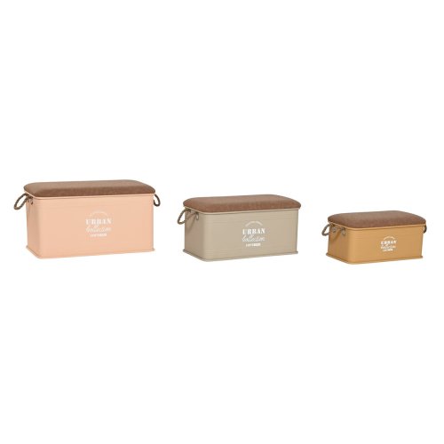 Koffertset Home ESPRIT Polyuretan Metall Urban 69,5 X 36,5 X 38,