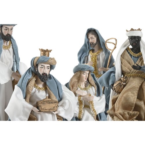 Julkrubba-set Home ESPRIT Bl Vit 20 x 15 x 30 cm (9 Delar)