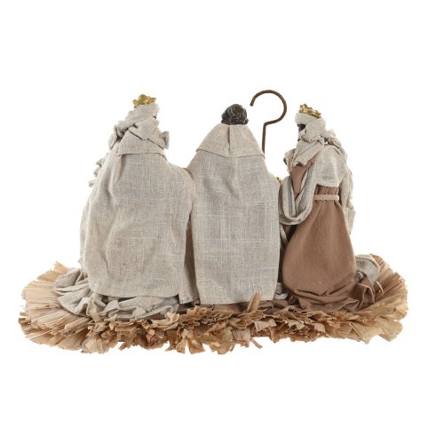 Julkrubba-set Home ESPRIT Brun Beige Harts 40 X 24 X 23,5 CM