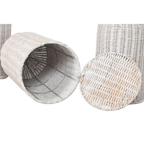 Set med 3 Vasar Home ESPRIT Metall Naturell 25 x 25 x 80 cm (3 D