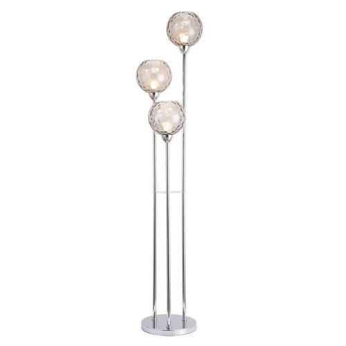 Golvlampa Home ESPRIT Transparent Silvrig 50 W 220 V 30 x 30 x 1