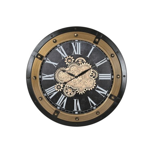 Vggklocka Home ESPRIT Svart Gyllene Jrn 80 X 8,5 X 80 cm
