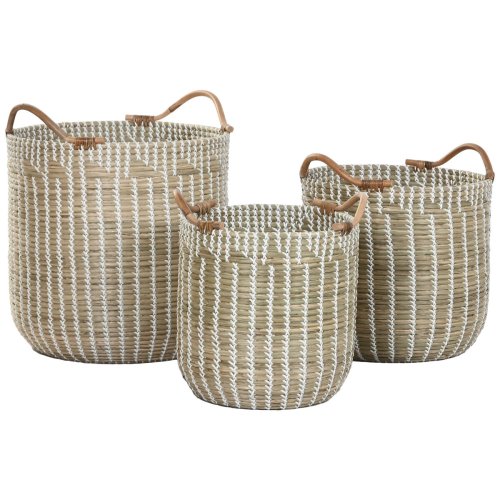 Korg - set Home ESPRIT Vit Naturell Sjgrs (3 Delar)