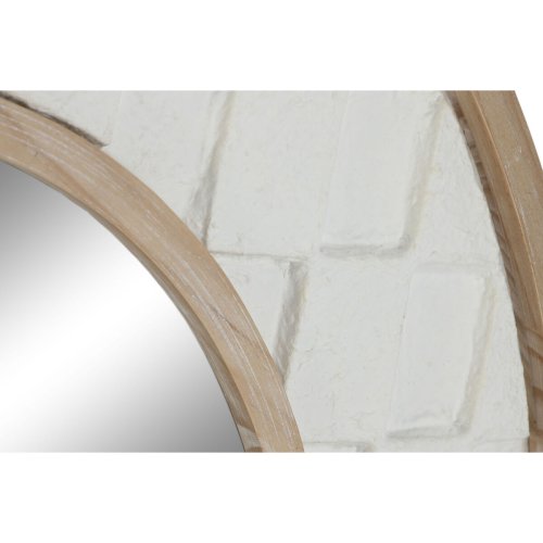 Vggspegel Home ESPRIT Vit Naturell Scandi