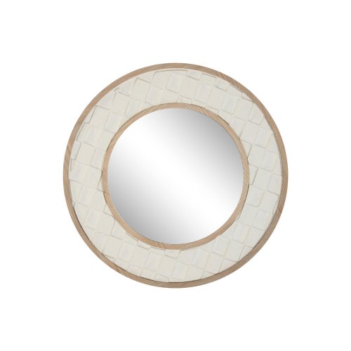 Vggspegel Home ESPRIT Vit Naturell Scandi