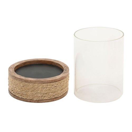Ljusstakar Home ESPRIT Brun Naturell Glas Snre Mangotr