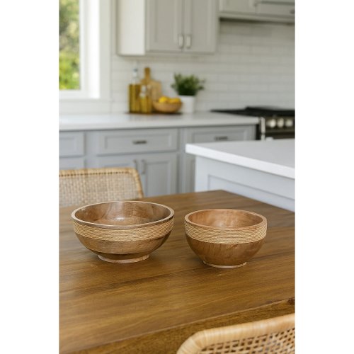 Bordsdekoration Home ESPRIT Brun Snre Mangotr 25 x 25 x 10 cm