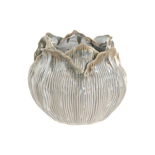 Vas Home ESPRIT Krm Keramik Lv av en vxt 22 x 22 x 19 cm