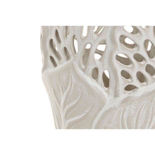 Vas Home ESPRIT Vit Keramik Lv av en vxt 18 x 18 x 25 cm