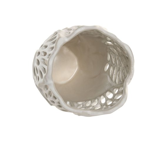 Vas Home ESPRIT Vit Keramik Lv av en vxt 18 x 18 x 25 cm