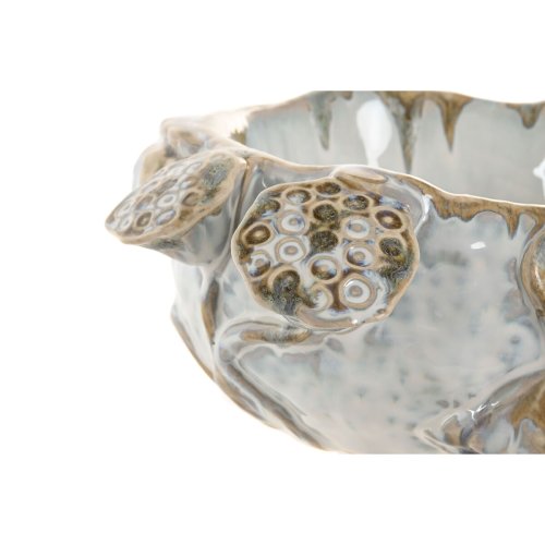 Bordsdekoration Home ESPRIT Bl Vit Keramik 28 x 25 x 13 cm