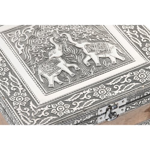 Smyckeskrin Home ESPRIT Silvrig Naturell Tr Aluminium 18 x 18 x